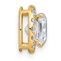 14K Yellow Gold 1.75 Carat Certified Lab Grown Diamond VS+ F+ Cushion Complete Halo Chain Slide Pendant view 2