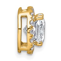 14K Yellow Gold 2.33 Carat Lab Grown Diamond VS+ F+ Cushion Complete Halo Chain Slide Pendant view 2