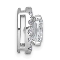 14K White Gold 3.50 Carat Certified Lab Grown Diamond VS+ F+ Cushion Complete Halo Chain Slide Pendant view 2