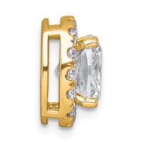 14K Yellow Gold 3.50 Carat Certified Lab Grown Diamond VS+ F+ Cushion Complete Halo Chain Slide Pendant view 2