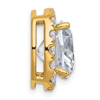 14K Yellow Gold 4.62 Carat Certified Lab Grown Diamond VS+ F+ Cushion Complete Halo Chain Slide Pendant view 2