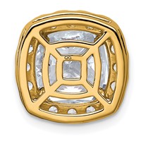 14K Yellow Gold 4.62 Carat Certified Lab Grown Diamond VS+ F+ Cushion Complete Halo Chain Slide Pendant view 3