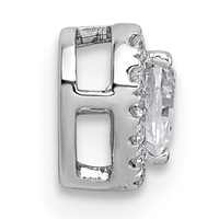 14K White Gold 0.33 Carat Lab Grown Diamond VS+ F+ Heart Complete Halo Chain Slide Pendant view 2