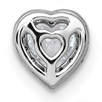 14K White Gold 0.33 Carat Lab Grown Diamond VS+ F+ Heart Complete Halo Chain Slide Pendant view 3