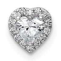 14K White Gold 0.33 Carat Lab Grown Diamond VS+ F+ Heart Complete Halo Chain Slide Pendant view 1