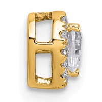 14K Yellow Gold 0.33 Carat Lab Grown Diamond VS+ F+ Heart Complete Halo Chain Slide Pendant view 2