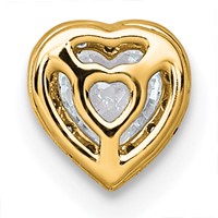 14K Yellow Gold 0.33 Carat Lab Grown Diamond VS+ F+ Heart Complete Halo Chain Slide Pendant view 3