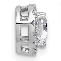 14K White Gold 0.62 Carat Lab Grown Diamond VS+ F+ Heart Complete Halo Chain Slide Pendant view 2
