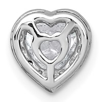 14K White Gold 0.62 Carat Lab Grown Diamond VS+ F+ Heart Complete Halo Chain Slide Pendant view 3