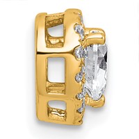 14K Yellow Gold 0.62 Carat Lab Grown Diamond VS+ F+ Heart Complete Halo Chain Slide Pendant view 2