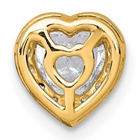 14K Yellow Gold 0.62 Carat Lab Grown Diamond VS+ F+ Heart Complete Halo Chain Slide Pendant view 3