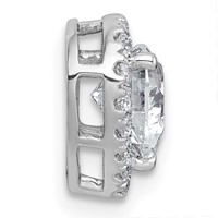 14K White Gold 1.20 Carat Certified Lab Grown Diamond VS+ F+ Heart Complete Halo Chain Slide Pendant view 2