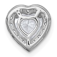 14K White Gold 1.20 Carat Certified Lab Grown Diamond VS+ F+ Heart Complete Halo Chain Slide Pendant view 3