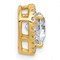 14K Yellow Gold 1.20 Carat Certified Lab Grown Diamond VS+ F+ Heart Complete Halo Chain Slide Pendant view 2