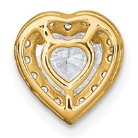14K Yellow Gold 1.20 Carat Certified Lab Grown Diamond VS+ F+ Heart Complete Halo Chain Slide Pendant view 3