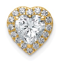 14K Yellow Gold 1.20 Carat Certified Lab Grown Diamond VS+ F+ Heart Complete Halo Chain Slide Pendant view 1