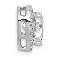14K White Gold 1.75 Carat Lab Grown Diamond VS SI+ G+ Heart Complete Halo Chain Slide Pendant view 2