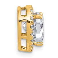 14K Yellow Gold 1.75 Carat Certified Lab Grown Diamond VS SI+ G+ Heart Complete Halo Chain Slide Pendant view 2