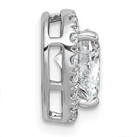 14K White Gold 2.38 Carat Certified Lab Grown Diamond VS+ F+ Heart Complete Halo Chain Slide Pendant view 2