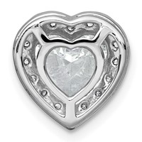 14K White Gold 2.38 Carat Certified Lab Grown Diamond VS+ F+ Heart Complete Halo Chain Slide Pendant view 3