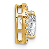 14K Yellow Gold 2.38 Carat Certified Lab Grown Diamond VS+ F+ Heart Complete Halo Chain Slide Pendant view 2