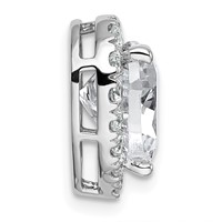 14K White Gold 3.62 Carat Lab Grown Diamond VS+ F+ Heart Complete Halo Chain Slide Pendant view 2