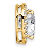 14K Yellow Gold 3.62 Carat Certified Lab Grown Diamond VS+ F+ Heart Complete Halo Chain Slide Pendant view 2