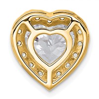 14K Yellow Gold 3.62 Carat Certified Lab Grown Diamond VS+ F+ Heart Complete Halo Chain Slide Pendant view 3