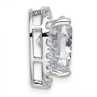 14K White Gold 4.75 Carat Certified Lab Grown Diamond VS+ F+ Heart Complete Halo Chain Slide Pendant view 2