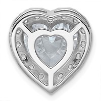 14K White Gold 4.75 Carat Certified Lab Grown Diamond VS+ F+ Heart Complete Halo Chain Slide Pendant view 3