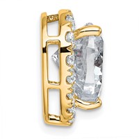 14K Yellow Gold 4.75 Carat Lab Grown Diamond VS+ F+ Heart Complete Halo Chain Slide Pendant view 2
