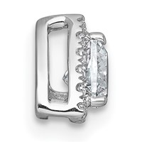 14K White Gold 0.33 Carat Lab Grown Diamond VS+ F+ Trillion Complete Halo Chain Slide Pendant view 2