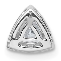 14K White Gold 0.33 Carat Lab Grown Diamond VS+ F+ Trillion Complete Halo Chain Slide Pendant view 3