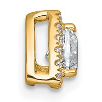14K Yellow Gold 0.33 Carat Lab Grown Diamond VS+ F+ Trillion Complete Halo Chain Slide Pendant view 2