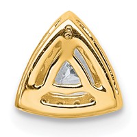 14K Yellow Gold 0.33 Carat Lab Grown Diamond VS+ F+ Trillion Complete Halo Chain Slide Pendant view 3