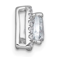 14K White Gold 0.50 Carat Lab Grown Diamond VS+ F+ Trillion Complete Halo Chain Slide Pendant view 2