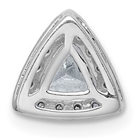 14K White Gold 0.50 Carat Lab Grown Diamond VS+ F+ Trillion Complete Halo Chain Slide Pendant view 3