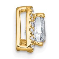 14K Yellow Gold 0.50 Carat Lab Grown Diamond VS+ F+ Trillion Complete Halo Chain Slide Pendant view 2