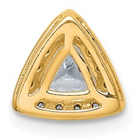 14K Yellow Gold 0.50 Carat Lab Grown Diamond VS+ F+ Trillion Complete Halo Chain Slide Pendant view 3