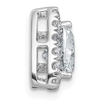 14K White Gold 1.33 Carat Certified Lab Grown Diamond VS+ F+ Trillion Complete Halo Chain Slide Pendant view 2