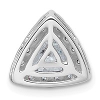 14K White Gold 1.33 Carat Certified Lab Grown Diamond VS+ F+ Trillion Complete Halo Chain Slide Pendant view 3
