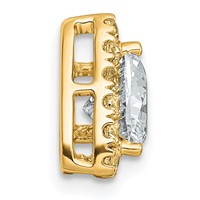 14K Yellow Gold 1.33 Carat Lab Grown Diamond VS+ F+ Trillion Complete Halo Chain Slide Pendant view 2