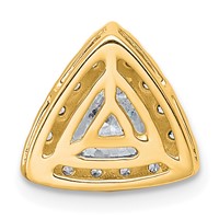 14K Yellow Gold 1.33 Carat Lab Grown Diamond VS+ F+ Trillion Complete Halo Chain Slide Pendant view 3