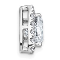 14K White Gold 1.88 Carat Lab Grown Diamond VS+ F+ Trillion Complete Halo Chain Slide Pendant view 2