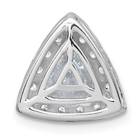 14K White Gold 1.88 Carat Lab Grown Diamond VS+ F+ Trillion Complete Halo Chain Slide Pendant view 3