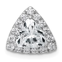 14K White Gold 1.88 Carat Lab Grown Diamond VS+ F+ Trillion Complete Halo Chain Slide Pendant view 1