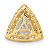 14K Yellow Gold 1.88 Carat Certified Lab Grown Diamond VS+ F+ Trillion Complete Halo Chain Slide Pendant view 3