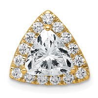 14K Yellow Gold 1.88 Carat Certified Lab Grown Diamond VS+ F+ Trillion Complete Halo Chain Slide Pendant view 1