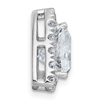14K White Gold 2.62 Carat Lab Grown Diamond VS+ F+ Trillion Complete Halo Chain Slide Pendant view 2