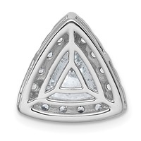 14K White Gold 2.62 Carat Lab Grown Diamond VS+ F+ Trillion Complete Halo Chain Slide Pendant view 3